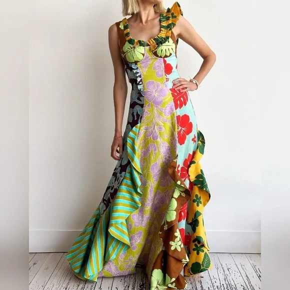 Alemais Poppy Spliced Midi Dress US 6 - Picture 7 of 9